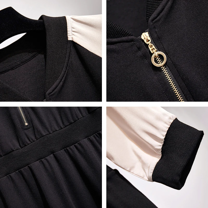 Осенне-зимнее женское платье Trytree Повседневное платье-трапеция из полиэстера с