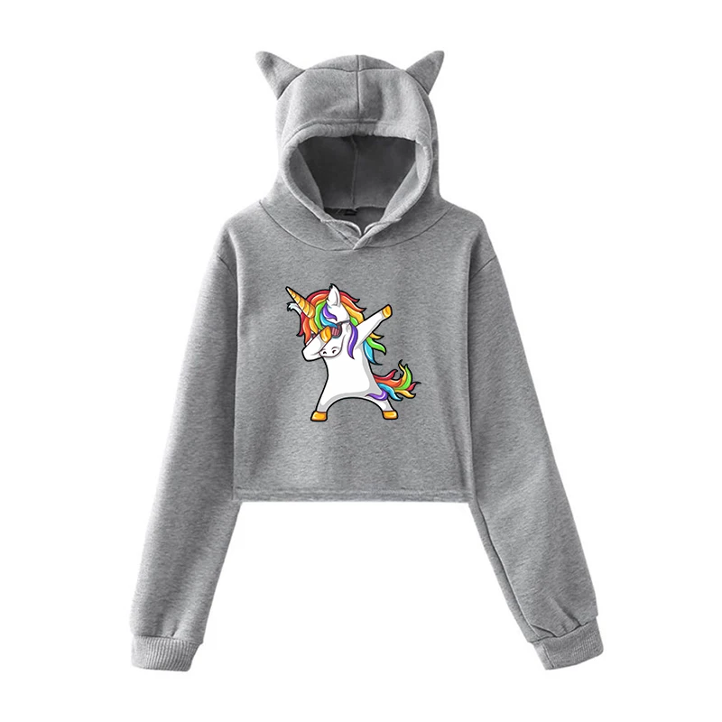 Толстовка в стиле Харадзюку; забавные толстовки с единорогом; Bluza damsk; Женский пуловер; Одежда для девочек-подростков; Осенняя теплая уличная одежда - Цвет: 17