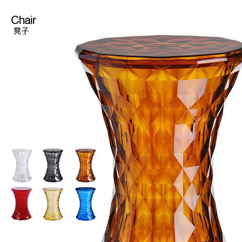 

Nordic Acrylic Low Stool Designer Chair Crystal Small round Stool