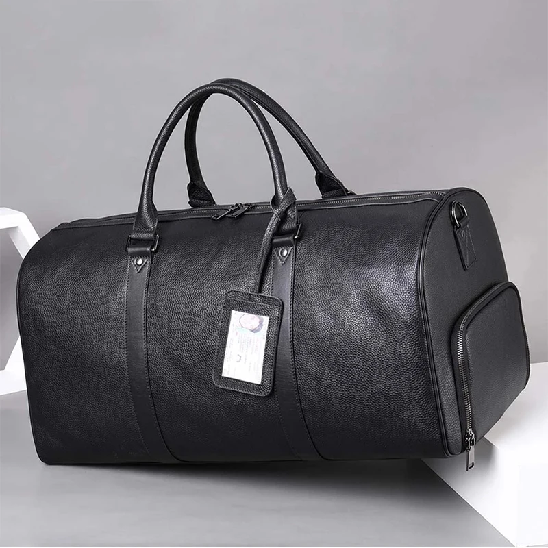 Luufan 100% Genuine Leather Men Women Travel Bag Real Leather Carry-on Hand Luggage Bags Travel Shoulder Bag Big Totes Bags Male