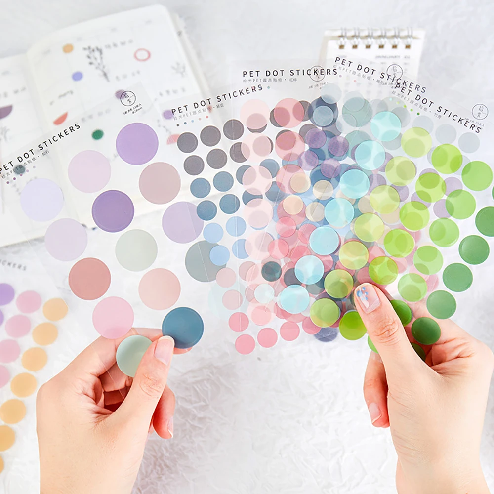 

3 Sheet/120Pcs Stickers ins Style PET Multicolor Dot Deco Diary Washi Wove Sticker Scrapbooking Plan Decorative Stationery