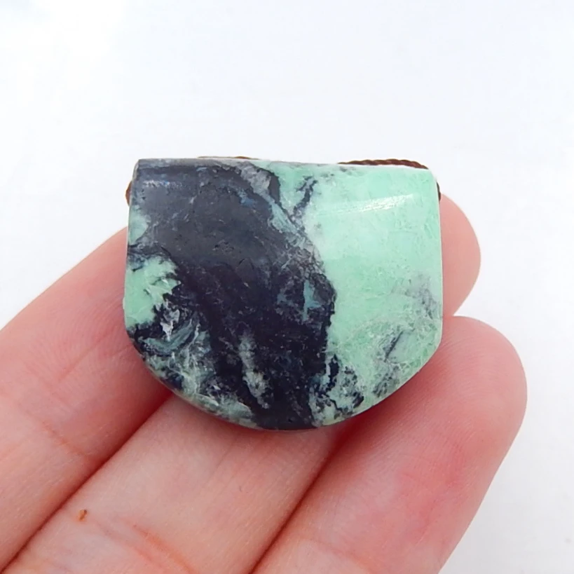 

New Arrival Natural Green Turquoise Drilled Pendant Bead 22x25x10mm,8.3g