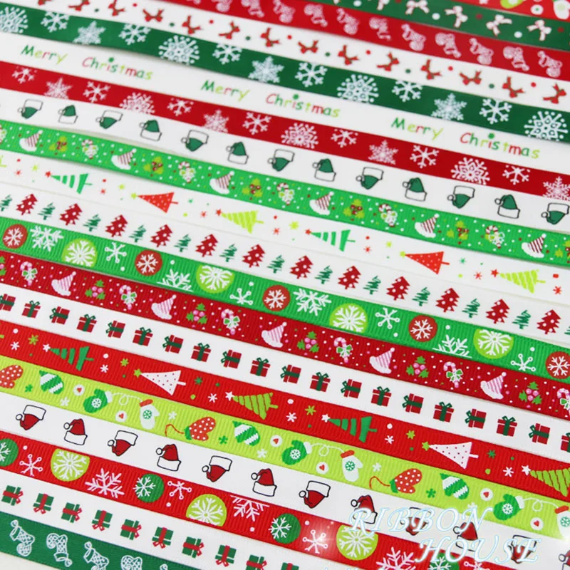 Рождественские ленты с буквенным принтом 10 мм 2 метра/партия рождественские