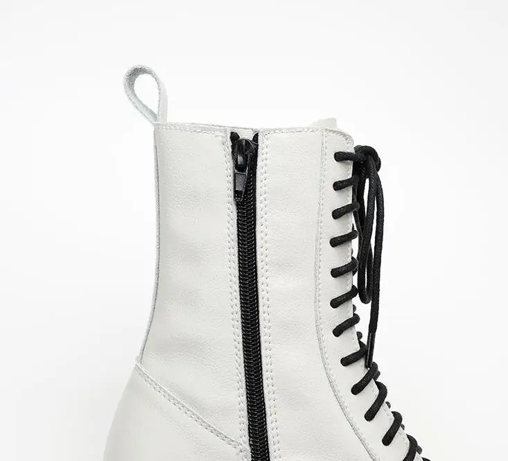 Модные кожаные ботинки Martens женская обувь зимние теплые ботильоны для женщин