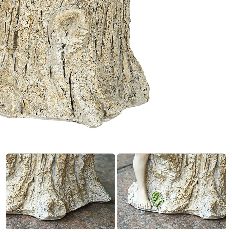 

Fairy Statue with Flower Pot Resin Craft Garden Ornament Landscaping Yard Decoration Perfect Holiday Birthday Gift can C