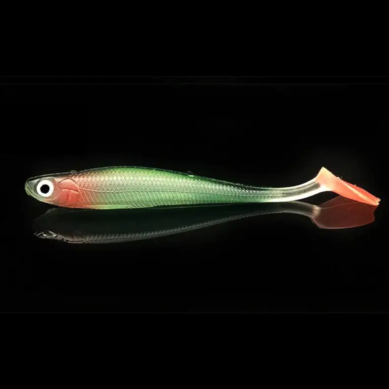 5 шт./лот красочные воблер T хвост мягкие приманки 9 см 5g задняя паз Swimbait Радуга