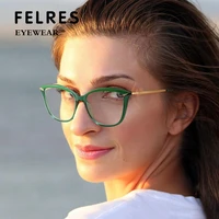 felres women tr90 frame optical glasses brand design anti blue light eyewear ladies classic cat eye glasses new f2063