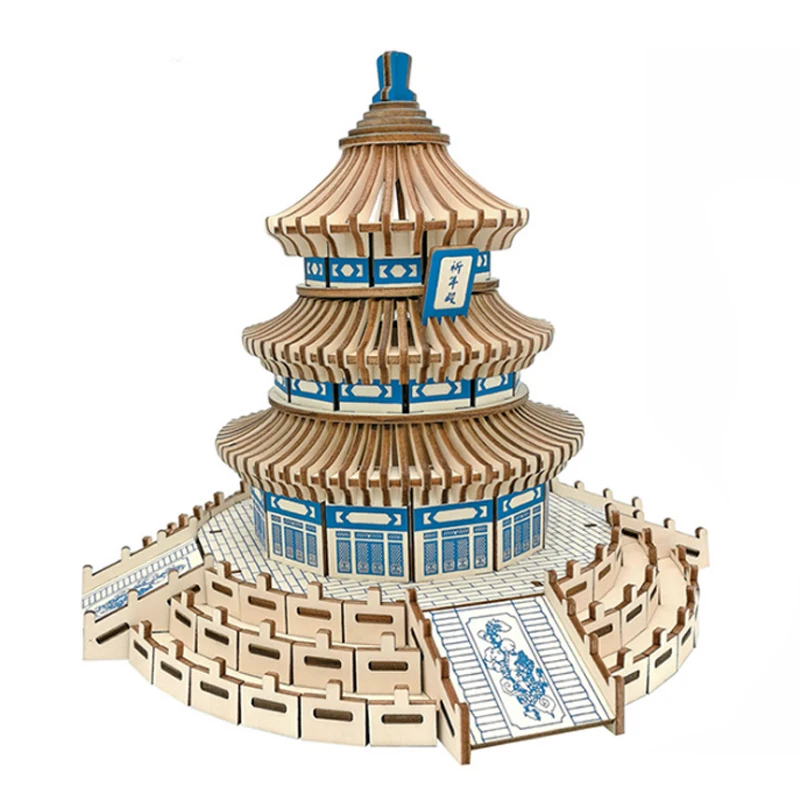 

Beijing Temple of Heaven Laser Cutting 3D Wooden Puzzle Chinese Building Model DIY Puzzles Educational Toys Children Gifts