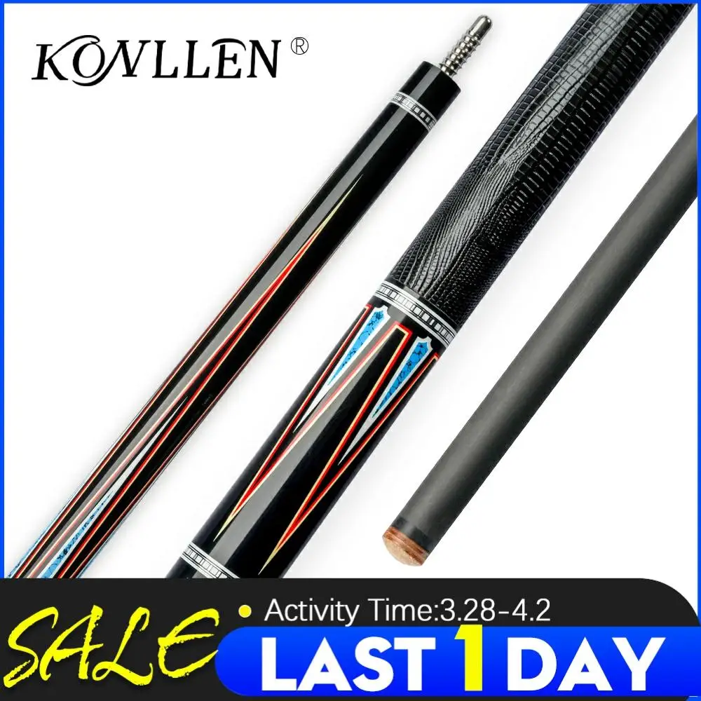 

KONLLEN Carbon Fiber Shaft Pool Cue Stick 12.6mm 3/8*8 Radial Pin Joint147cm Technology Carbon Tube Inside Butt Billiard Cue Kit