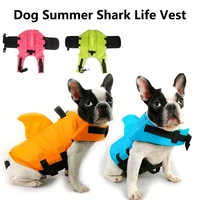 pet dog life jacket safety vest pet clothes dog swimsuit dress summer shark shape oxford reflective breathable dog swimming suit