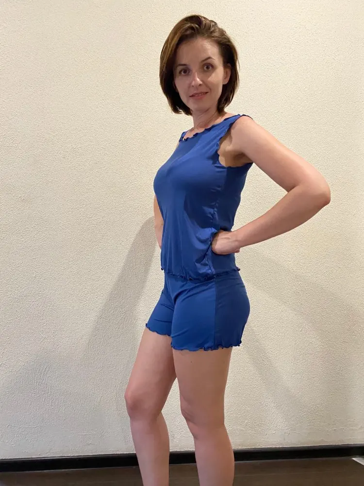 Майка и шорты летний пижамный комплект из 2 предметов повседневный домашний