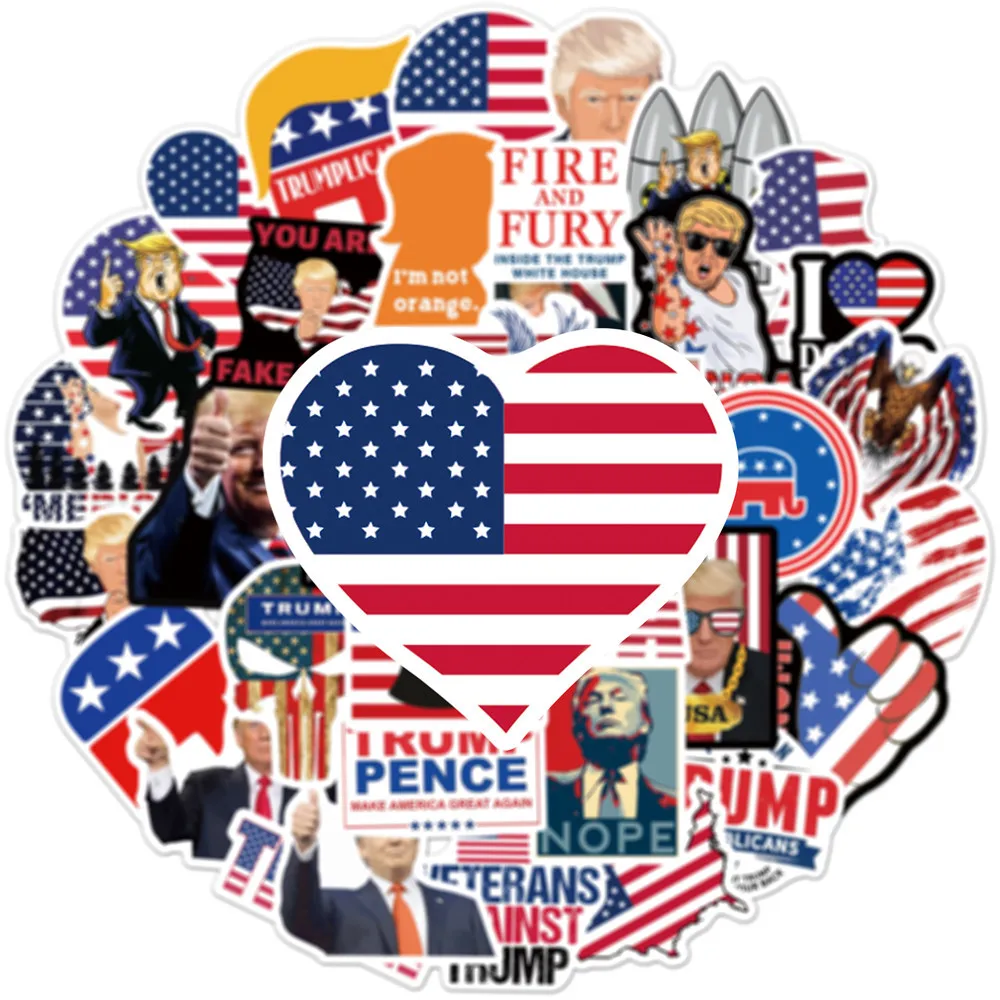 103050pcs trump funny scrapbooking stickers packs waterproof skateboard luggage motorcycle guitar graffiti kids decals toys free global shipping
