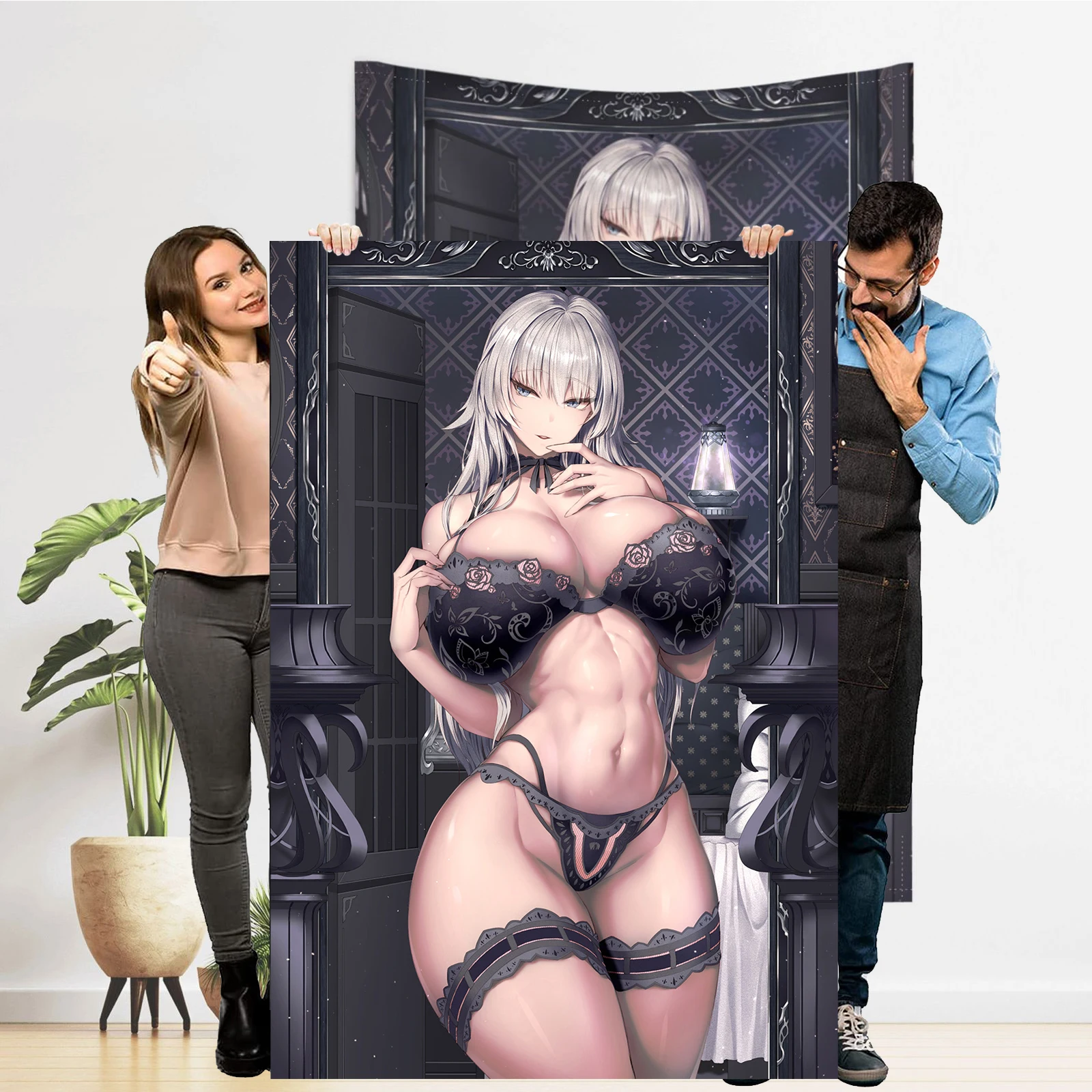 Hentai Anime Poster Tapestry Artist CG Tapestries Lingerie Milf Wall Hanging Sexy Adult Doujin Tapestrys H Doujinshi Merch Tapes