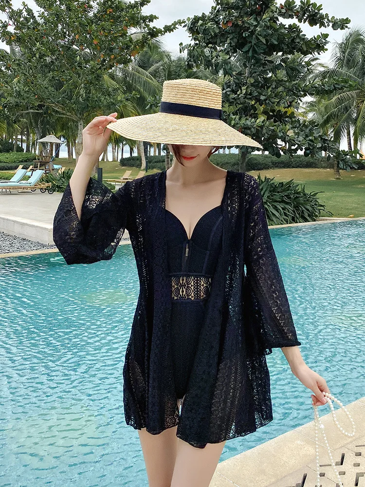 

Women's Swimwear 2021 Sexy Bikini Siamese Steel Bracket Thin Belly Covering Hot Spring Japanese Korean One-piece Swimsuit