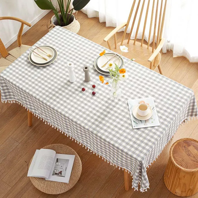 

Gradient grid Tablecloth Table Cover Table Protection Coat European Style Dustproof Cover Home Hotel Wedding Party Banquet Tool