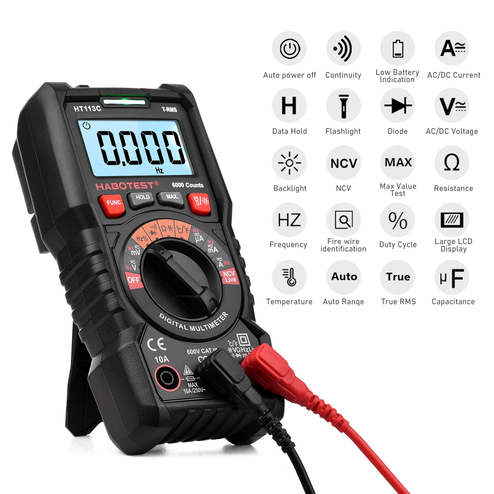 Цифровой мультиметр HABOTEST HT113C процессор микроконтроллера Автоматический