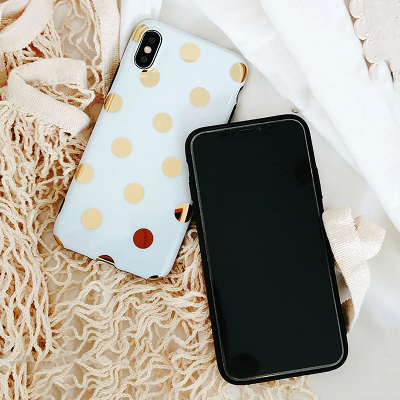 Fashion Cute Gold Wave Point Soft Silicone Case For iPhone 11 Pro Max XR X XS 6 6S 7 8 Plus Shockproof TPU Cases |