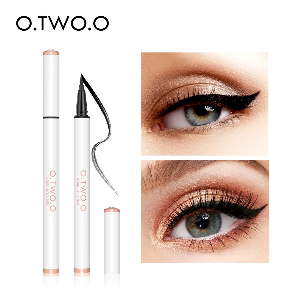 

O.TWO.O Eyeliner Liquid Eye Liner Long Lasting Black 24 Hours Waterproof Not Smudge Matte Quick Dry Makeup Official Products
