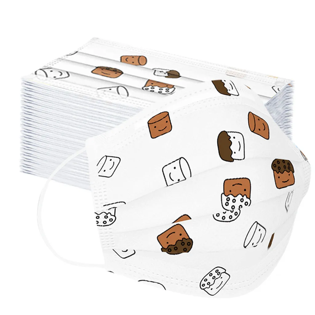 

22 Patterns 50PC Kids Children Mouth Masks Dust Proof Windproof Foggy Haze Pollution Lovely Print Face Masks Cover Mascherina
