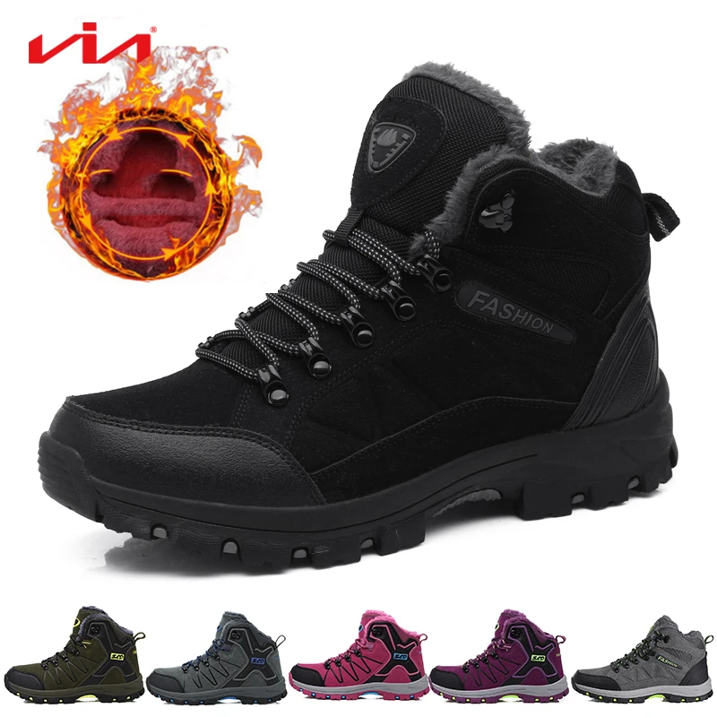 

Outdoor TNew Men's Snow Boots Winter Waterproof Leather Boots ravel Rock Climbing Couple Hiking Sports Ranger Safety Shoes