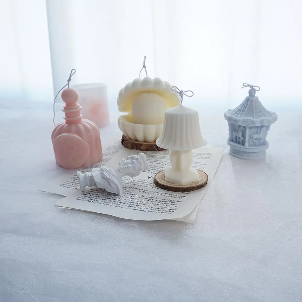 

3D Seashell Candle Mould Heart-shaped Mold Christmas Gift Box Candle Mould Aroma Candle Gypsum Molds Soap Making Silicone Mould