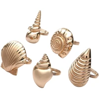 coastal theme sea shells metal napkin rings for weddings receptionsdinner partiesfamily gatheringstable supplies