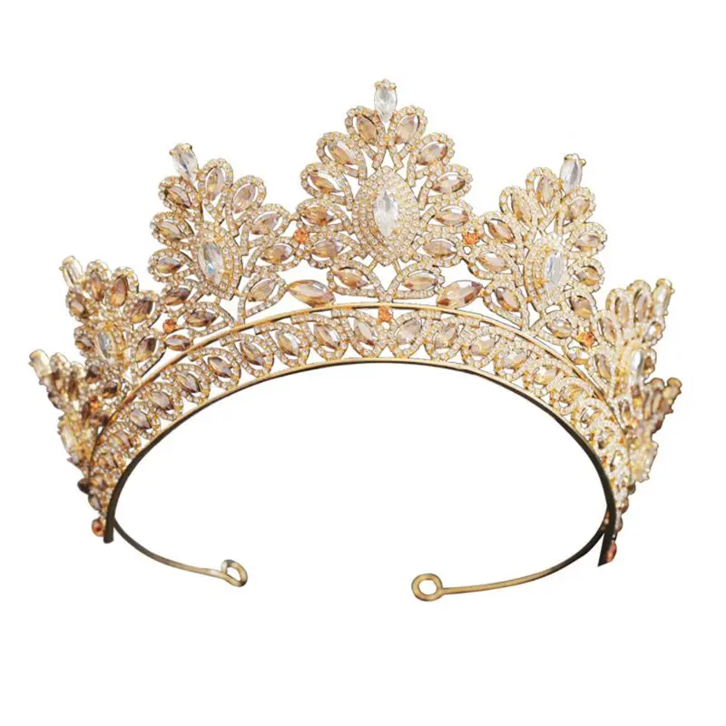 

Luxury Baroque Bride Big Crown Tiara Jewelry Hair Band New Wedding Dress Accessories Bridal Headdress E56A