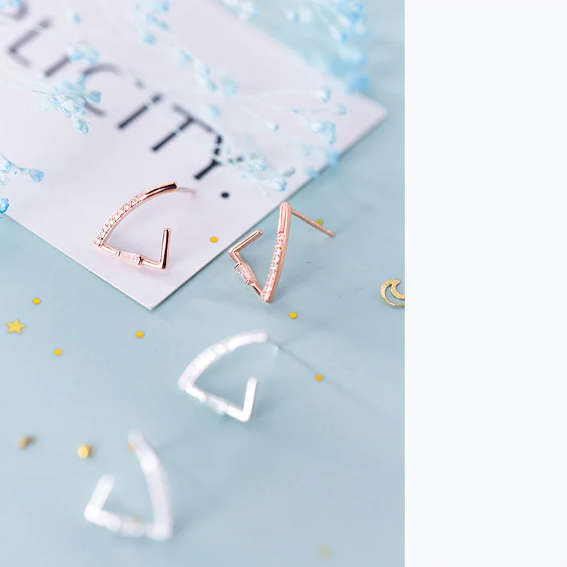 Женские Треугольные Серьги гвоздики Trusta подарочные серьги из 100% стерлингового