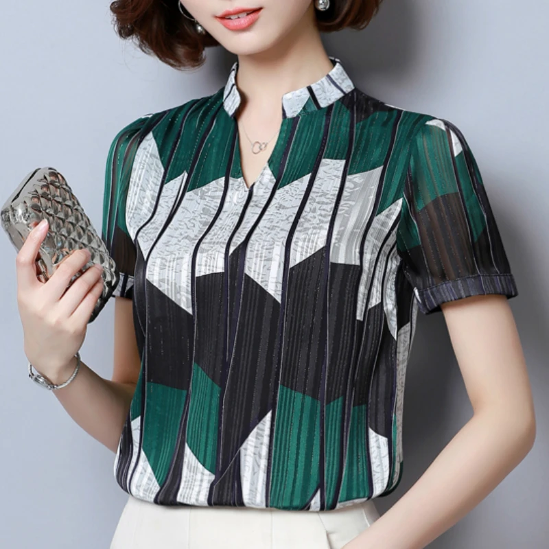 Летняя блузка для женщин 2021 В набор входят футболка с коротким рукавом шифоновая