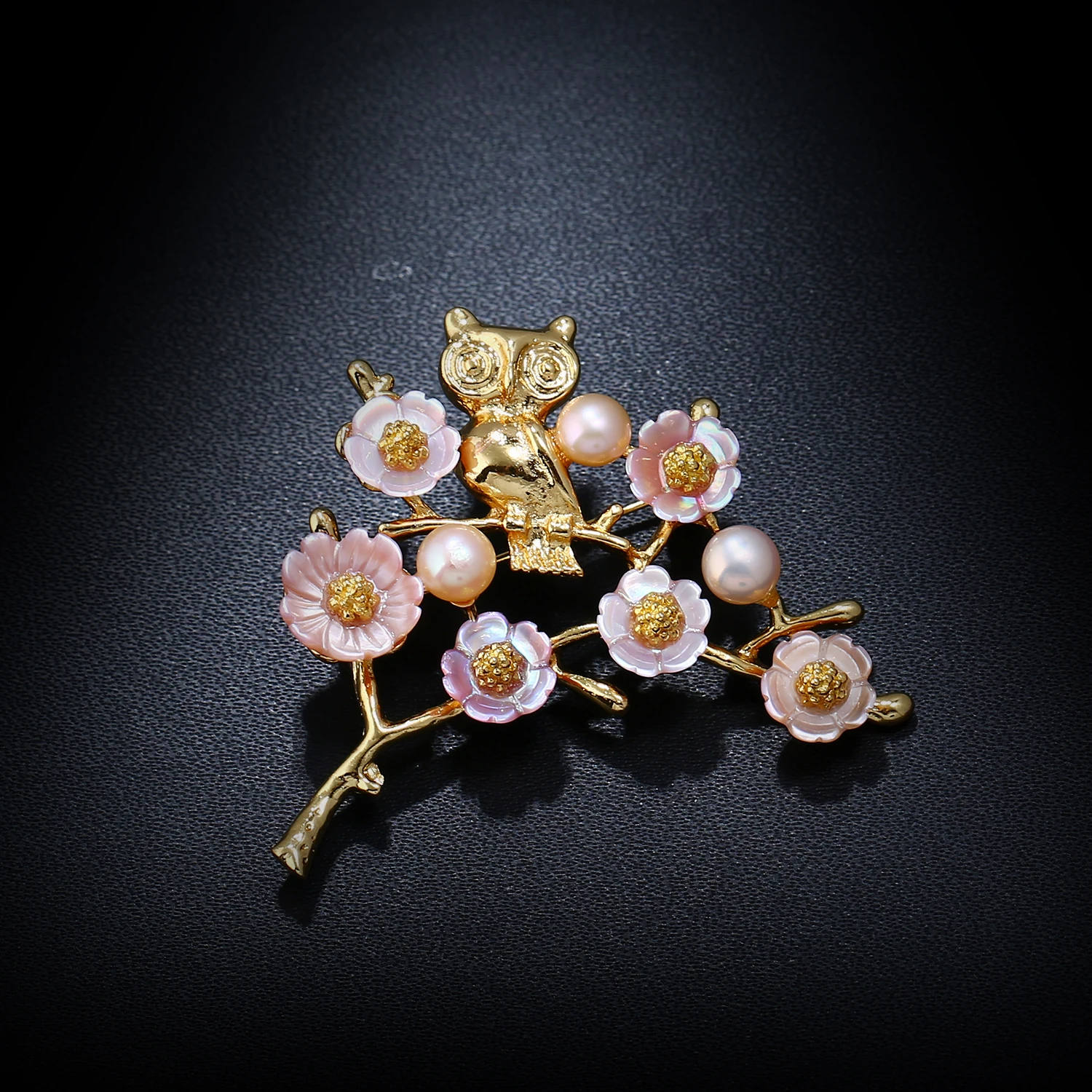 Название: сова золотого цвета с животными брошь имитацией жемчуга натуральная