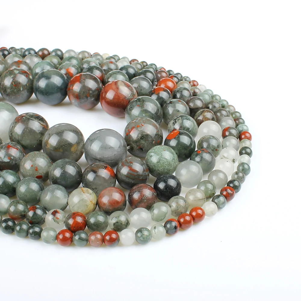 Натуральные драгоценные камни модные африканские кровяные круглые бусины