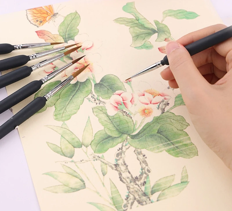 

10 Pcs Hook Line Pens Wolf Hair Brushes Set for Detail Art Liner Painting Miniatures Acrylic Watercolor Oil Gouache Draw
