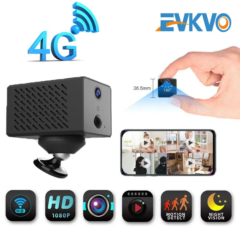 1080P 4G Батарея мини Камера IP 2600 мА/ч Wi Fi ИК ночного видения для наблюдения