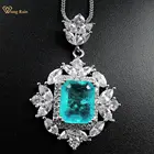 Свадебное ожерелье Wong Rain, ювелирное изделие из стерлингового серебра 925 пробы с кулоном из моиссанита, парайбы и турмалина, оптовая продажа