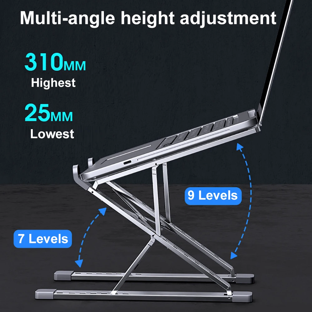 

Laptop Holder Adjustable Laptop Stand Aluminum For Macbook Foldable Computer PC Tablet Support Notebook Stand Table Cooling pad