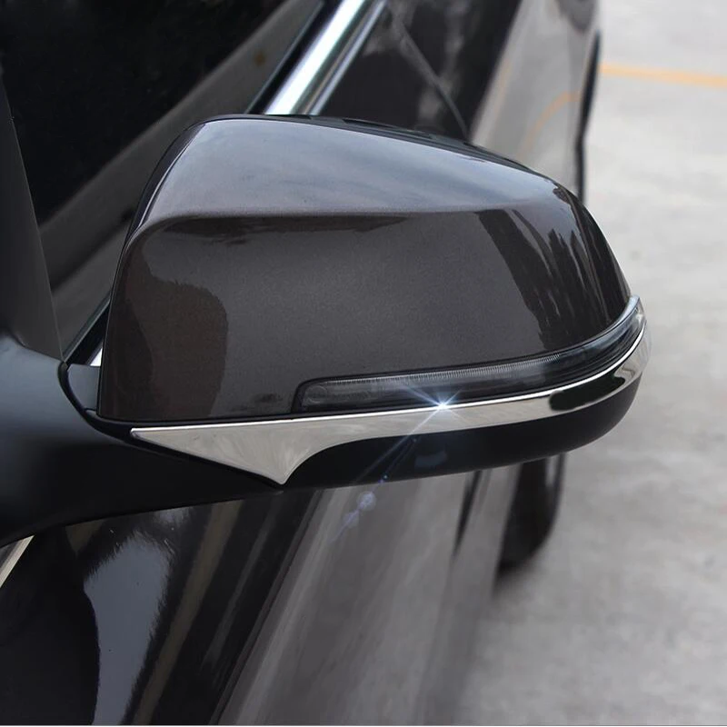 

2pcs Stainless steel Rearview mirror decorative strips Car styling Exterior 3D stickers for BMW 5 7 Series E60 F01 F07 F10 F18