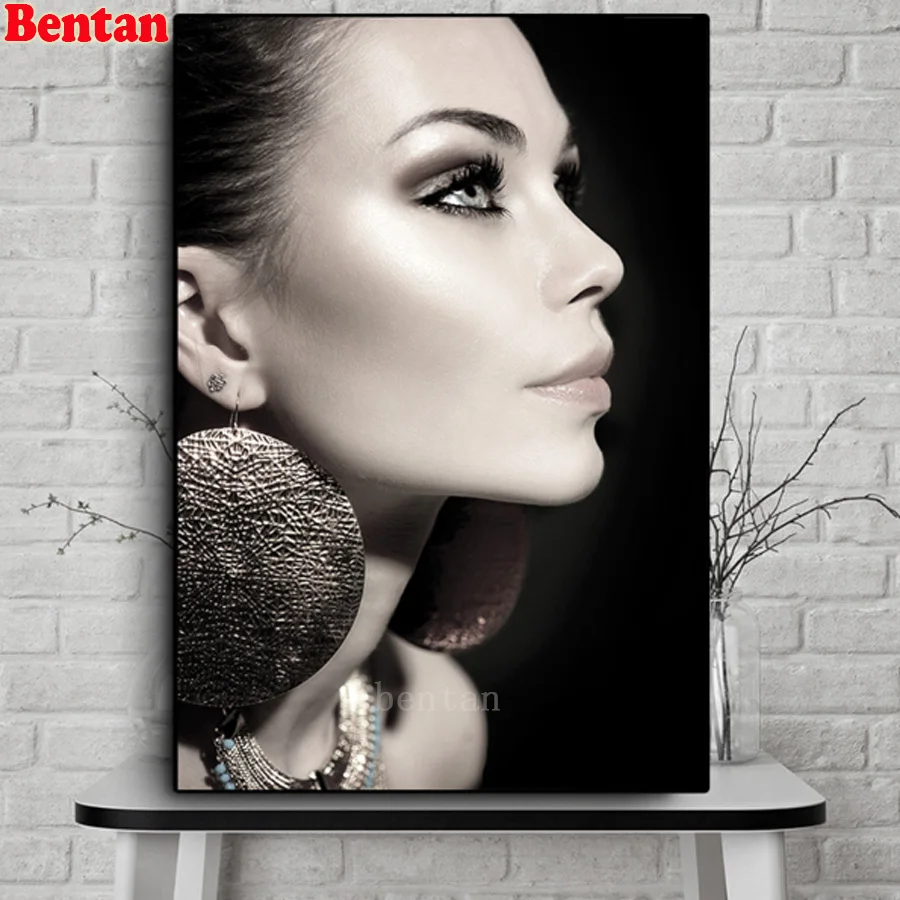 

5d diamond painting full drill square round Fashion portrait of beautiful woman lips diy diamond embroidery mosaic decoration