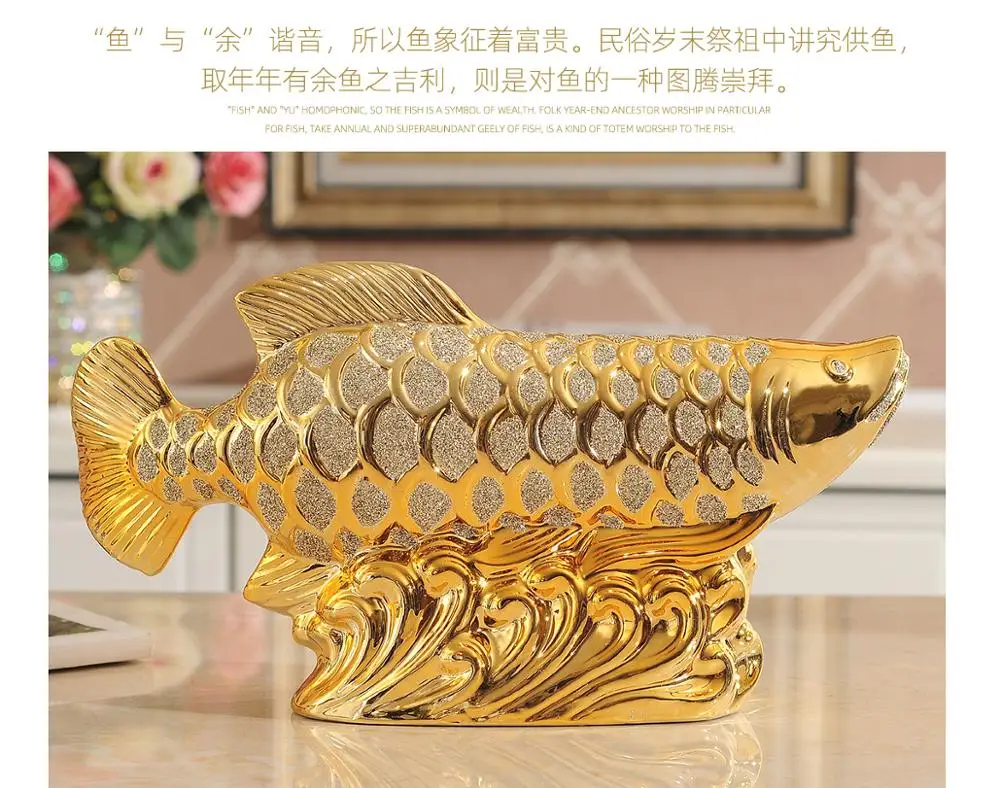 2020 TOP COOL HOME OFFICE COMPANY SHOP TALISMAN MONEY DRAWING FORTUNE AROWANA GOLDEN FISH FENG SHUI GOOD LUCK DECORATIVE STATUE | Дом и сад