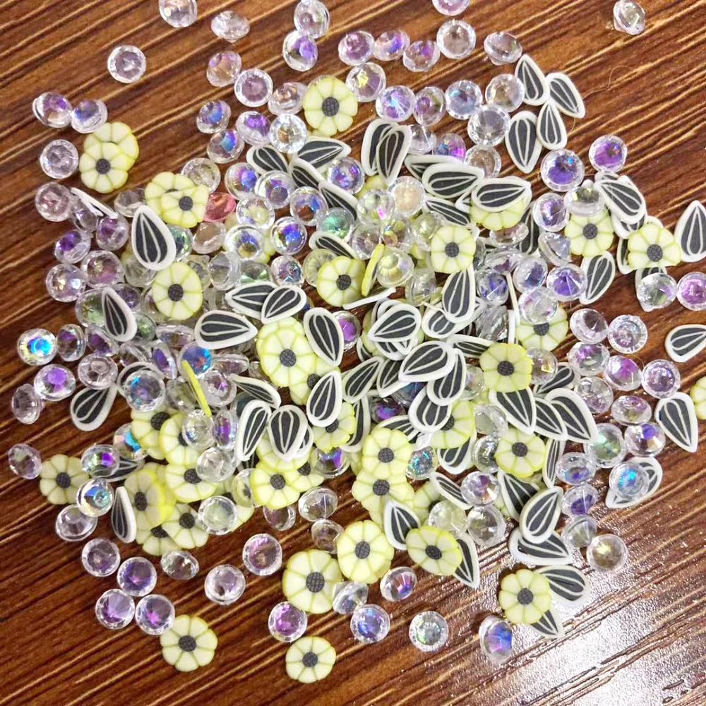 Добавки для набора слайма - милые полимерные глиняные семечки подсыпка для декора телефона "пушистые хрустящие ломтики"