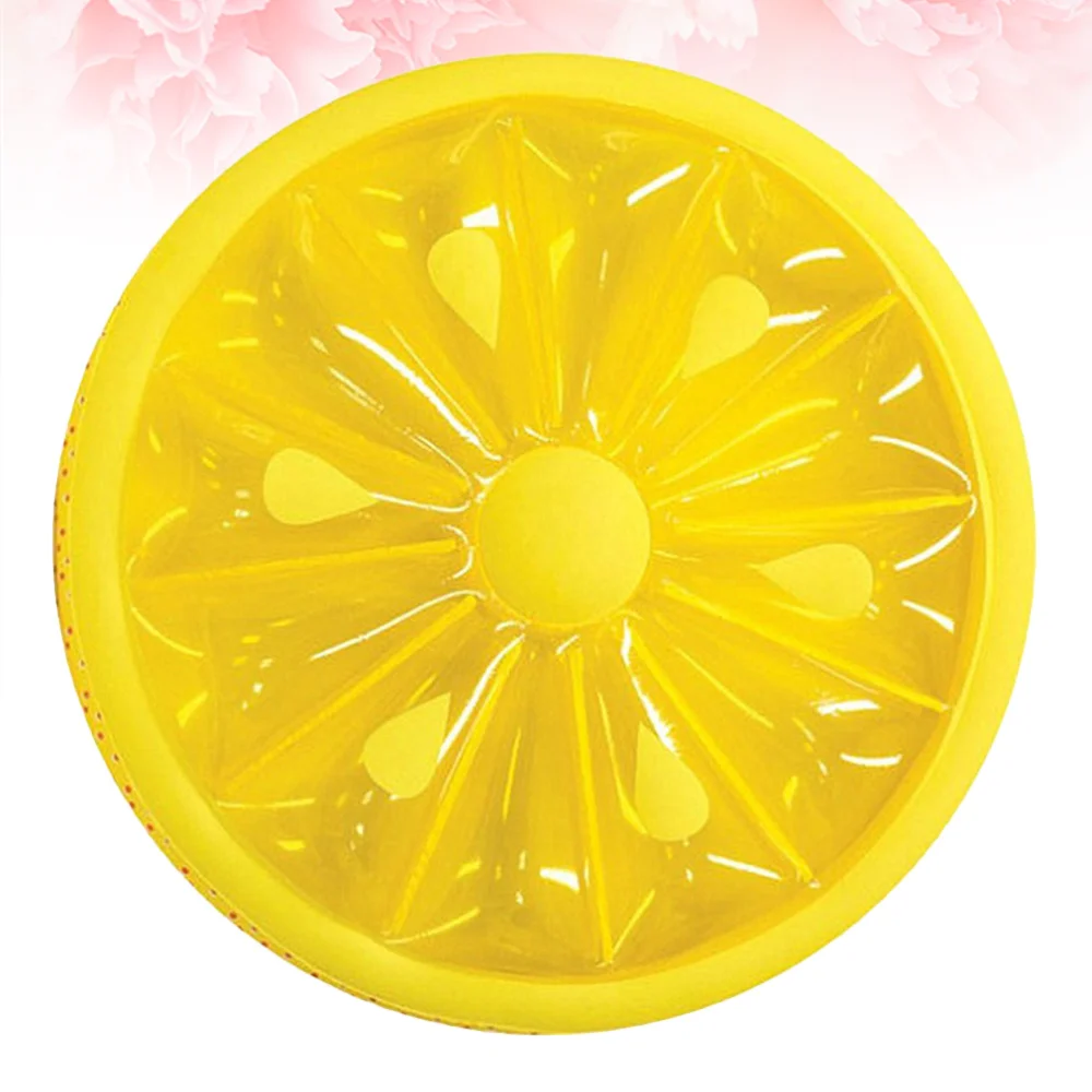 

Lemon Shaped Floating Bed Swimming Pool Mat Water Floating Cushion Inflatable Ring (Yellow)