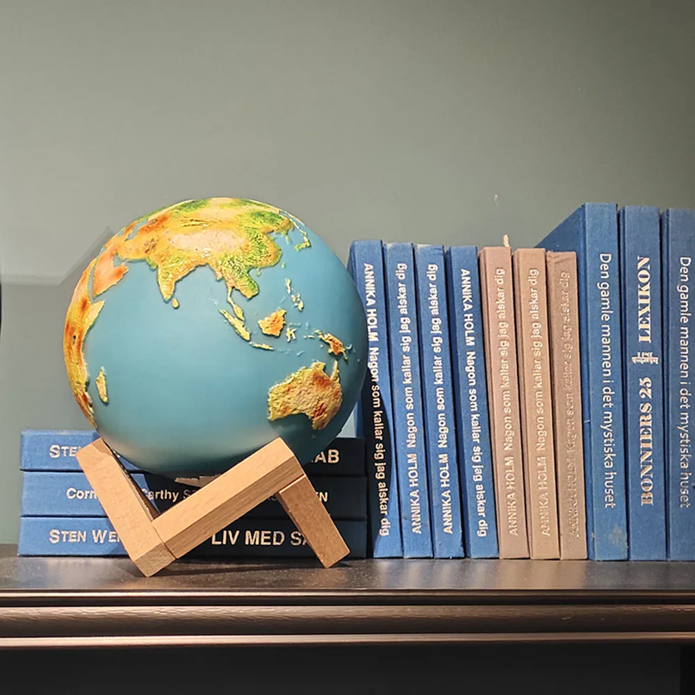 3D креативная красочная лампа с принтом земли 15 см USB перезаряжаемая Луна