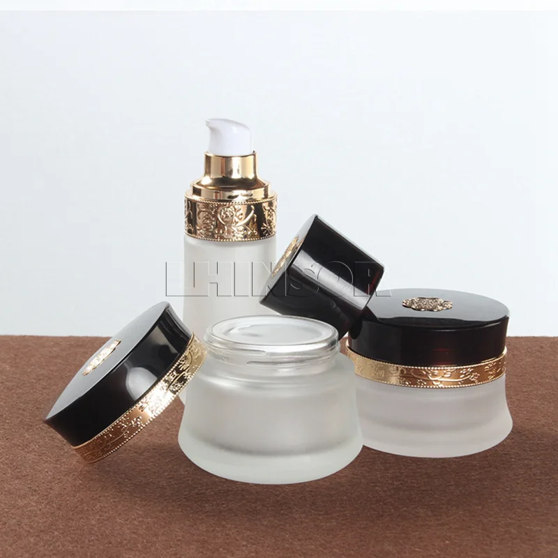 5 шт./лот пустая матовая стеклянная резьба декоративная крышка с узором бутылка