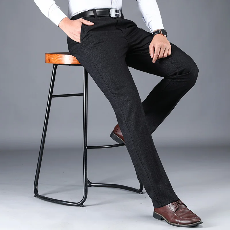 NIGRITY мужская мода бизнес случайные длинные брюки мужские эластичные прямые