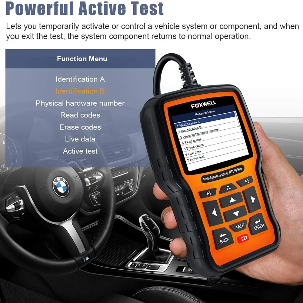 FOXWELL NT510 Elite полная система OBD2 автомобильный сканер двунаправленный активный тест