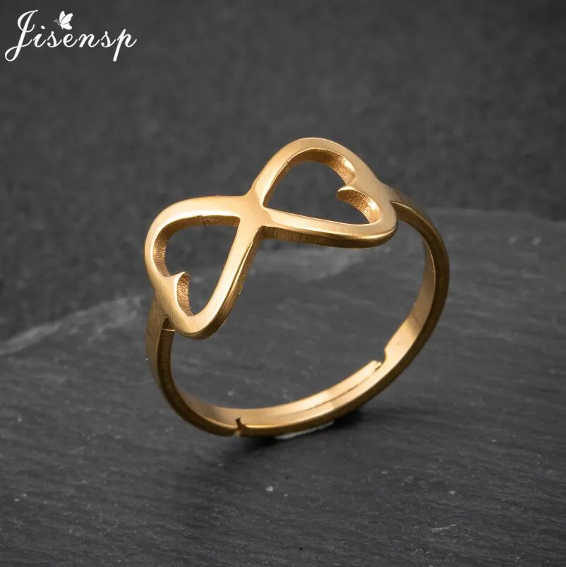 Регулируемое кольцо для женщин кольца из нержавеющей стали с листьями молнией