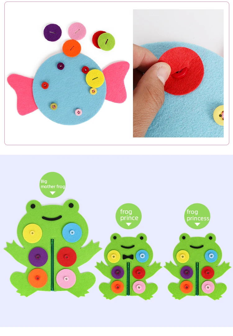 Kindergarten Diy cloth art early education growth toys montessori learn button operation zipper teaching manual course toys