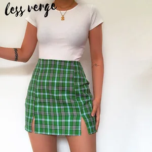 Lessverge Корейская цветная клетчатая юбка для женщин 2020 студенческие шикарные короткие юбки модные сексуальные мини-юбки весенние летние женские юбки