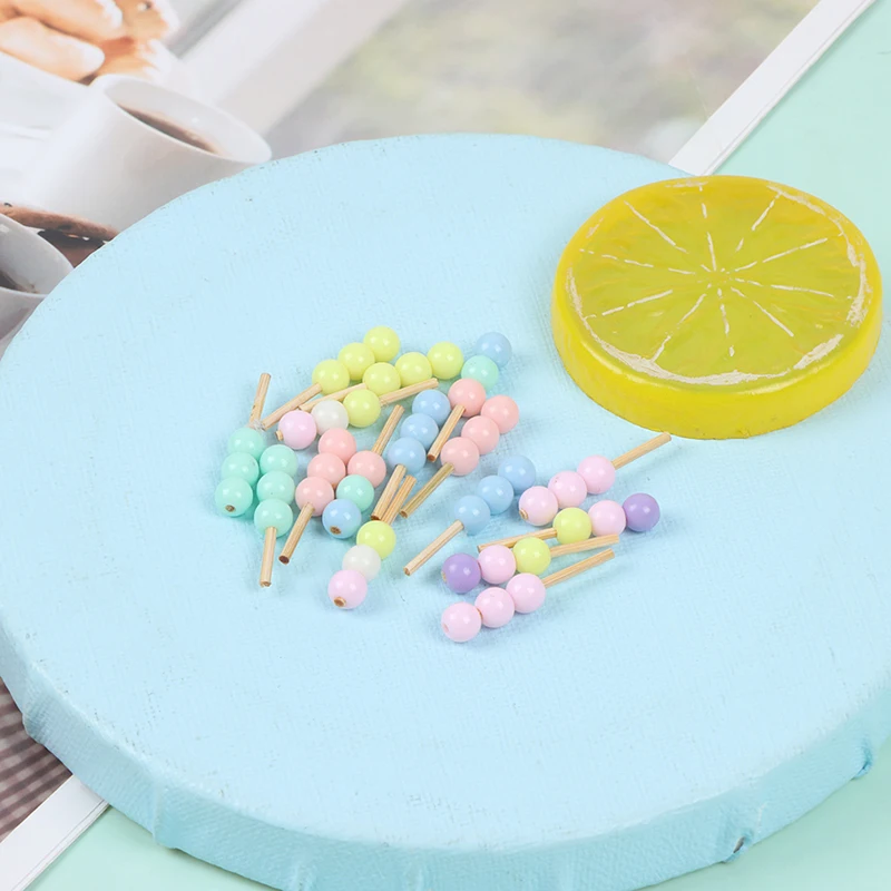 

2Pcs/Set Dollhouse 1:12 Miniature Food Colorful Mini Lollipop Gourd Mini Model Doll Food Accessories Play Toy