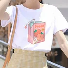 2020 Летняя женская футболка с рисунком персикового сока, японская красавица, рок, Женская Футболка Harajuku kawaii, повседневная одежда, модный топ