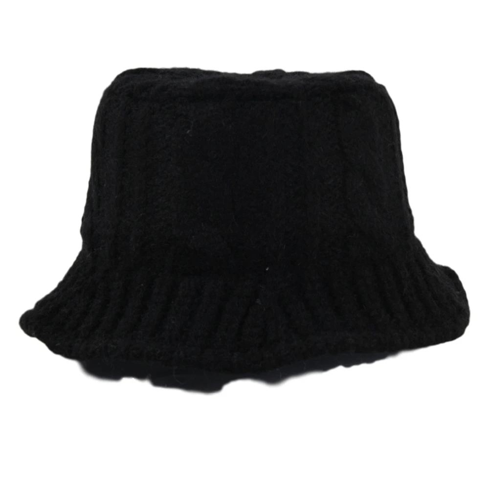 HOAREE Orange Knitted Designer Bucket Hat Women Warm Autumn Winter Hats for Women Solid Khaki Black Beige Yellow Fishing Hats